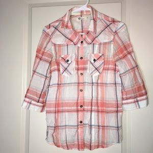【3 for $10】Cute plaid blouse